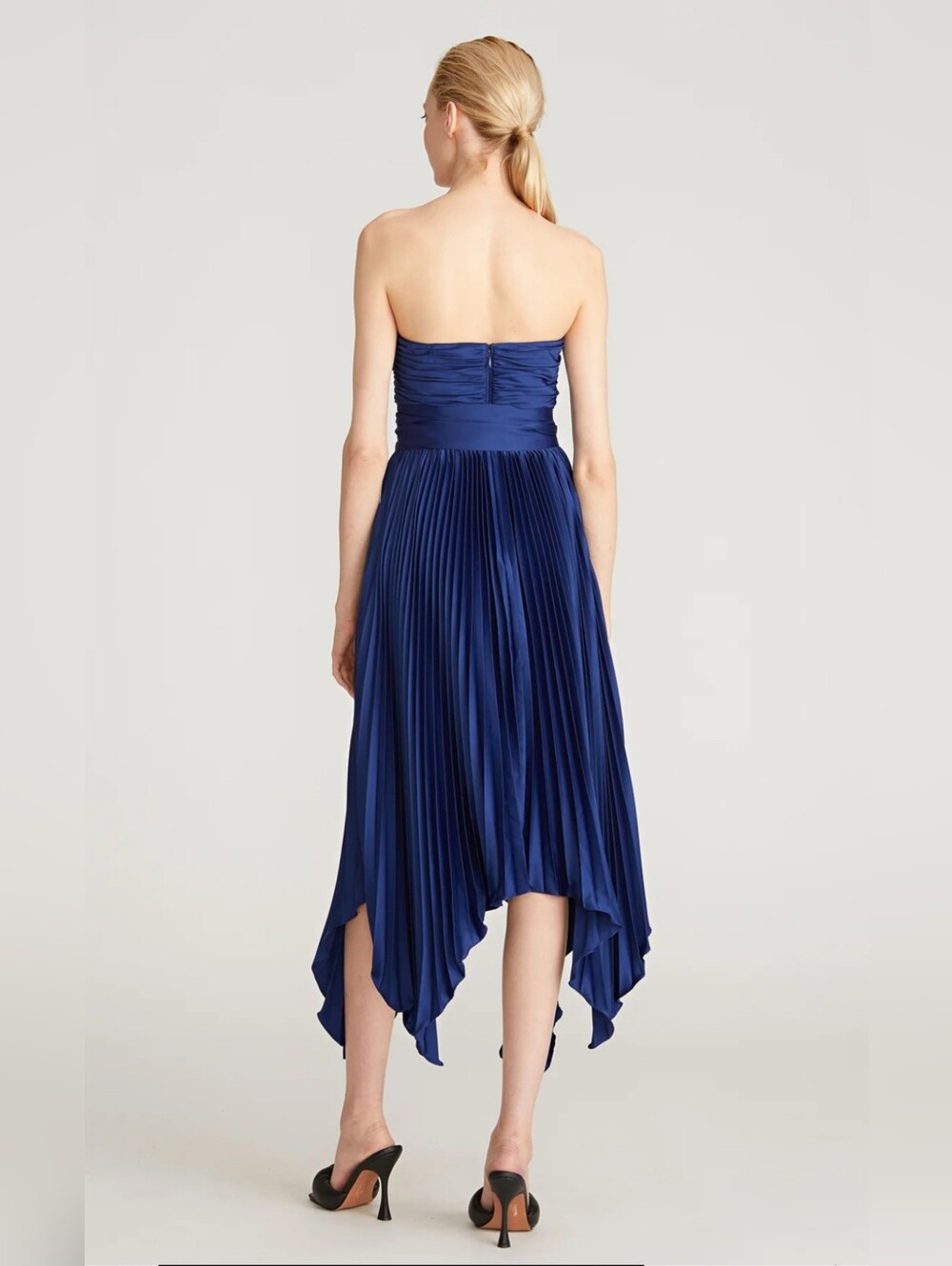 Amur Khloe Sweetheart Satin Dress Muted Blue Size 4 Retail $ 598 - Picture 5 of 16